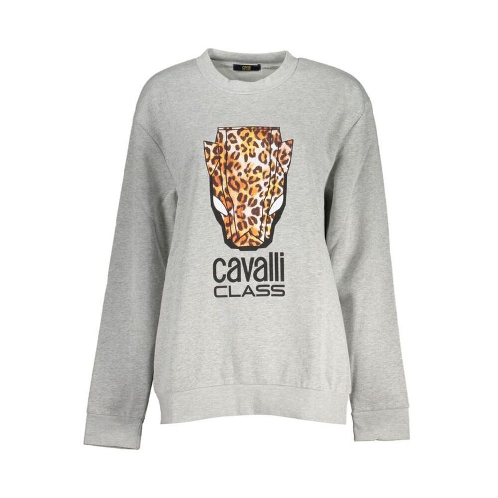 Cavalli Class Grigio Polyester Women Women's Sweatshirt